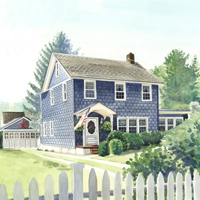 Hand Painted Watercolor House Portrait from Photo,by myDaVinci - myDaVinci